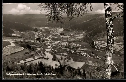 AK Heiligkreuzsteinach, Blick von der Dr. Feucht-Bank auf den Ort
