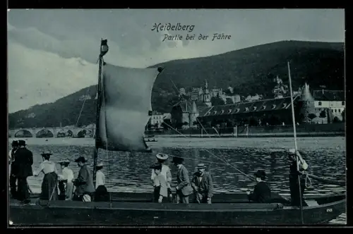 AK Heidelberg / Neckar, Partie bei der Fähre