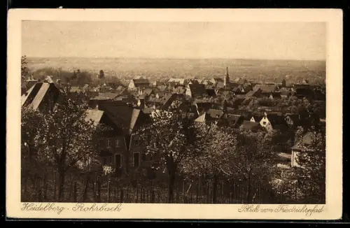AK Heidelberg-Rohrbach, Blick vom Friedrichspfad auf den Ort