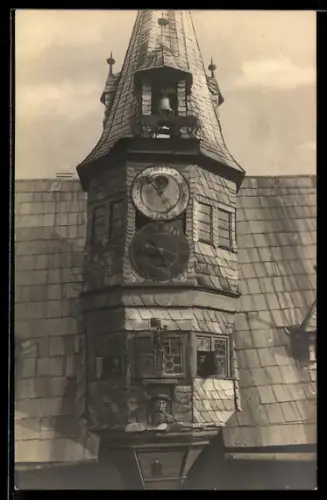 AK Ochsenfurt, Rathaus mit Kunstuhr