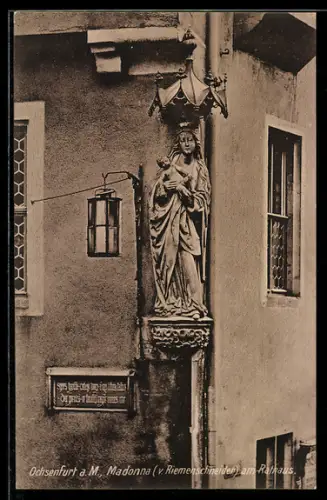 AK Ochsenfurt a. M., Madonna v. Riemenschneider am Rathaus