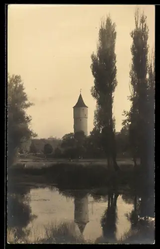 AK Ochsenfurt a. M., Uferpartie mit Turm