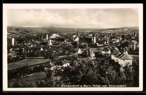 AK Ochsenfurt a. Main, Totalansicht von Südwesten