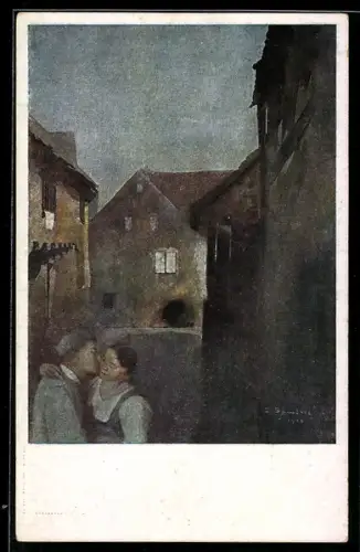 Künstler-AK sign. C. Spindler: Le Baiser