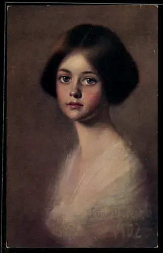 Künstler-AK sign. C. Stuchlik: Studie, Junges Kind im Portrait