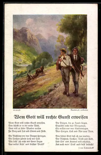 AK Bunte Reihe Nr. 125, Wem Gotte will rechte Gunst erweisen, Wandervögel