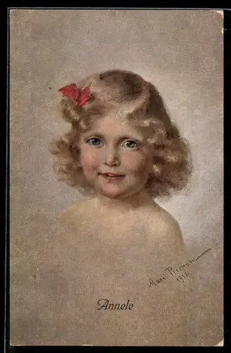 Künstler-AK sign. Marie Pischon: Annele, Portrait eines jungen Kindes