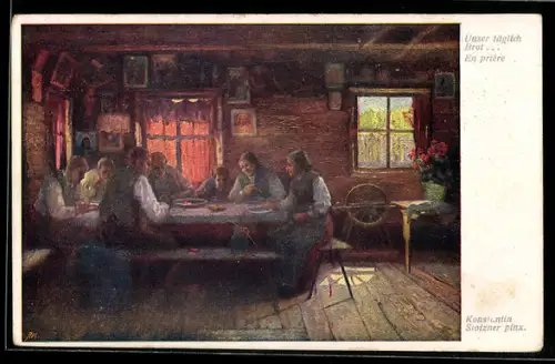 Künstler-AK Brüder Kohn (B.K.W.I) Nr. 1761: Unser täglich Brot..., nacht Konstantin Stoizner