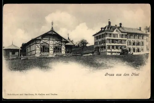 AK St. Gallen, Gruss aus dem Restaurant Nest