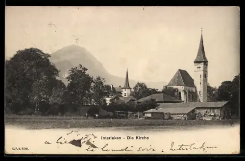 AK Interlaken, Kirchenansicht
