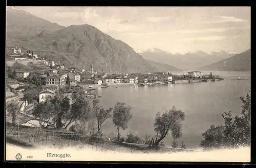 AK Menaggio, Ortsblick mit dem Lago di Como