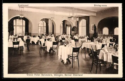 AK Wengen, Grand Hotel Belvedere, Speisesaal