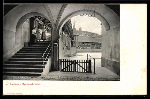 AK Luzern, Partie an der Spreuerbrücke