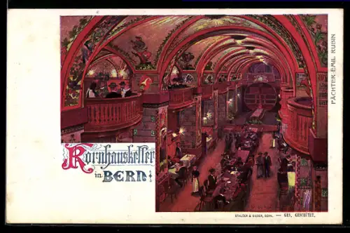 AK Bern, Gasthaus Kornhauskeller von Emil Rubin