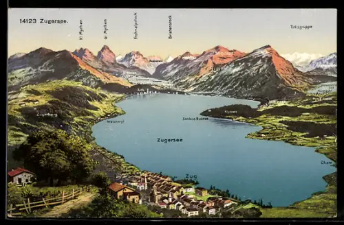 AK Zug, Zugersee mit Tirlisgruppe