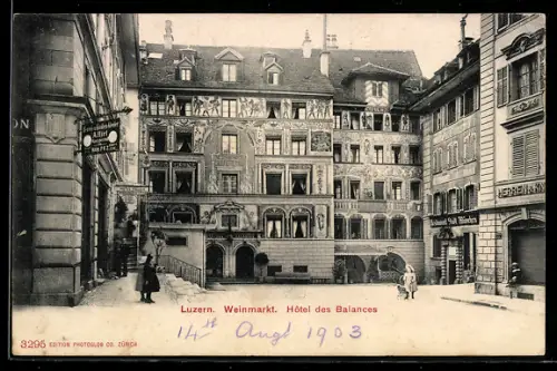 AK Luzern, Am Weinmarkt, Hotel des Balances
