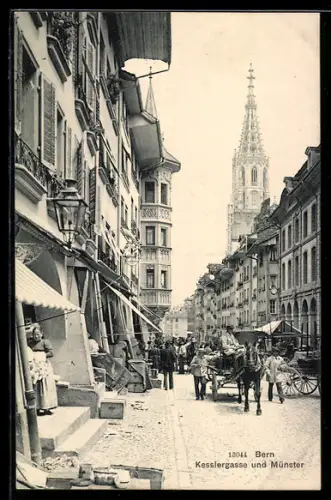 AK Bern, Kesslergasse und Münster