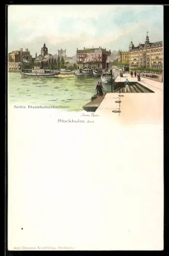 AK Stockholm, Södra Blasieholmshamnen, Dampfschiff