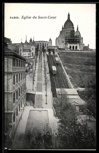 AK Paris, Sacre-Coeur de Montmartre, Bergbahn