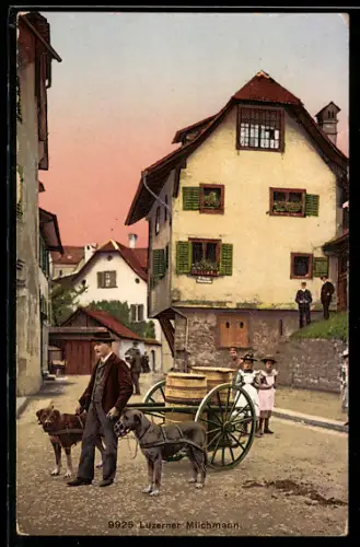 AK Luzern, Luzerner Milchmann mit Hundegespann