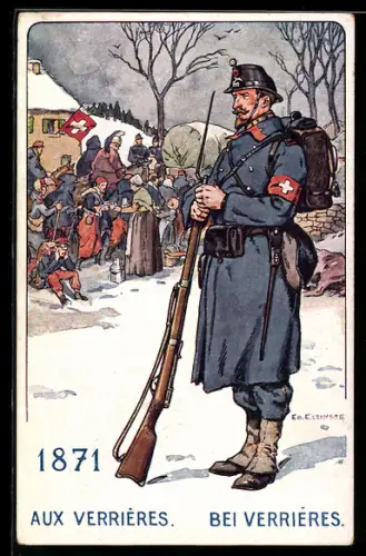 AK Verrieres, Schweizer Soldat im 19. Jarhundert