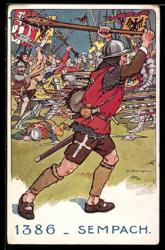 Künstler-AK Sempach, Schlacht von 1386