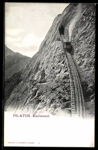 AK Pilatus, die Bergbahn an der Eselwand