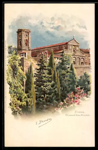 Künstler-AK Firenze, Chiesa di San Miniato