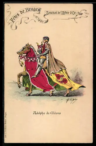 Künstler-AK Bruges, Fête de Bruges 1907, Adolphe de Cleves