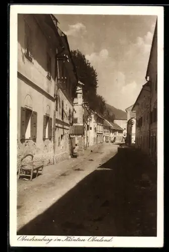 AK Oberdrauburg im Kärntner Oberland, Strasse im Licht- und Schattenspiel