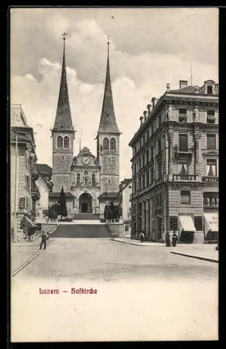 AK Luzern, Blick zur Hofkirche