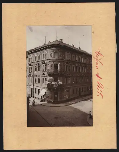 Fotografie Brück & Sohn, Meissen, Ansicht Meissen, Ecke Post- und Martinstrasse mit Porzellan-Ladengeschäft