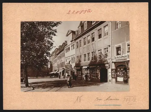 Fotografie Brück & Sohn, Meissen, Ansicht Naumburg, Marktplatz mit Uhrmacher-Laden Otto Hardt