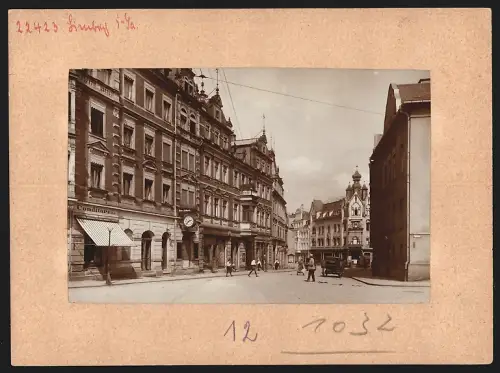 Fotografie Brück & Sohn, Meissen, Ansicht Limbach, Gartenstrasse, Laden Uhren & Goldwaren Carl Wächtler