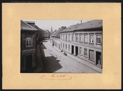 Fotografie Brück & Sohn, Meissen, Ansicht Pulsnitz, Kamenzer Strasse, Friedrich Müller's Gasthaus