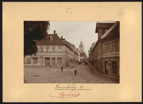 Fotografie Brück & Sohn, Meissen, Ansicht Ronneburg, Schlossstrasse mit Eckladen Hermann Kretzschmann