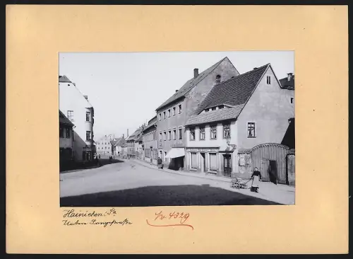 Fotografie Brück & Sohn, Meissen, Ansicht Hainichen / Sachsen, Untere Langestrasse mit Juwelier Otto Gruner