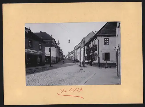 Fotografie Brück & Sohn, Meissen, Ansicht Wilsdruff, Dresdner Strasse mit Glaswarenladen Carl Pflugbeil