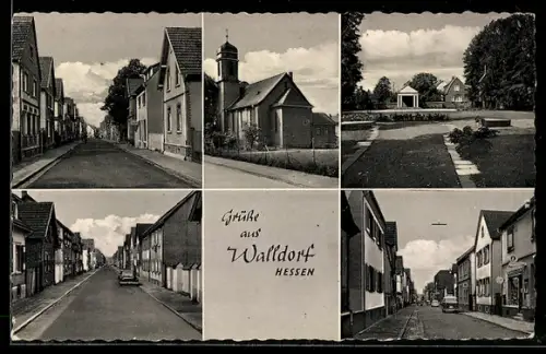 AK Walldorf /Hessen, Strassenansichten, Kirche, Parkanlage