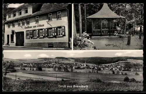 AK Brensbach, Gasthaus zum Ochsen Inh. Adam Hofmann, Dr. Götz-Hütte, Ortsansicht