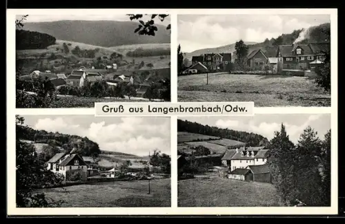 AK Langenbrombach /Odw., Verschiedene Ortsansichten