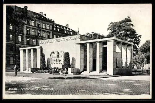 AK Mainz, Stresemann-Denkmal