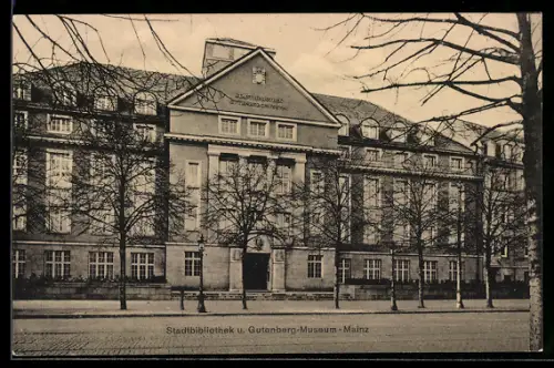 AK Mainz, Stadtbibliothek und Gutenberg-Museum