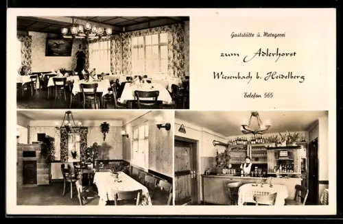 AK Wiesenbach b. Heidelberg, Gasthaus und Metzgerei zum Adlerhorst, Bes. Fam. Müller