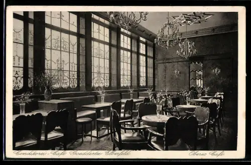 AK Elberfeld, Conditorei-Café Goeddertz, Innenansicht