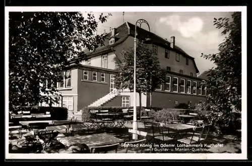 AK König im Odenw., Gasthaus Lothammer`s Kurhotel, Gustav- und Marien-Quellen