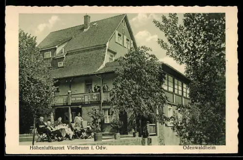AK Vielbrunn i. Odw., Gasthof Odenwaldheim, Bes. L. Saul