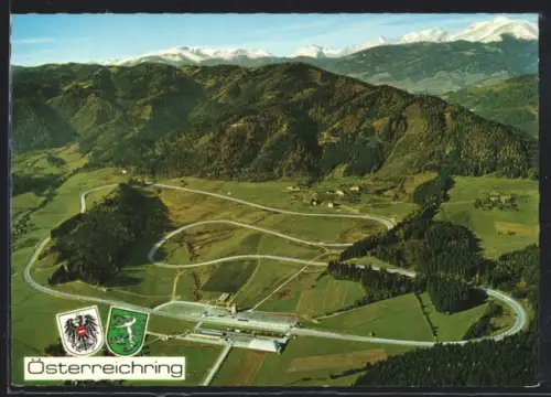 AK Knittelfeld-Zeltweg, Österreichring aus der Vogelperspektive