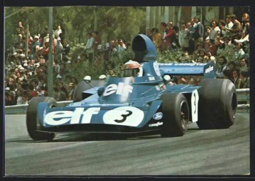 AK Formel - 1 Rennwagen Tyrrell Ford Startnummer 3, Rückseitig technische Daten