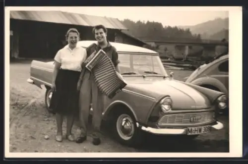 Foto-AK Auto DKW Junior, PKW mit Kennzeichen München